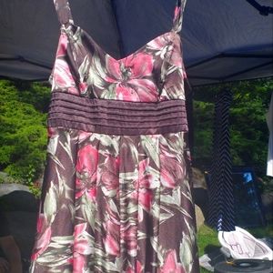 Studio Y Size 9/10 Brown and Pink Flower Dress